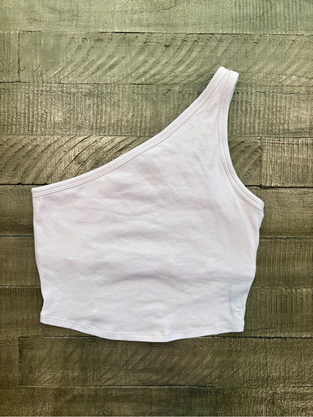Victoria's Secret PINK One-Shoulder Lavender Ribbed Crop Top Size S